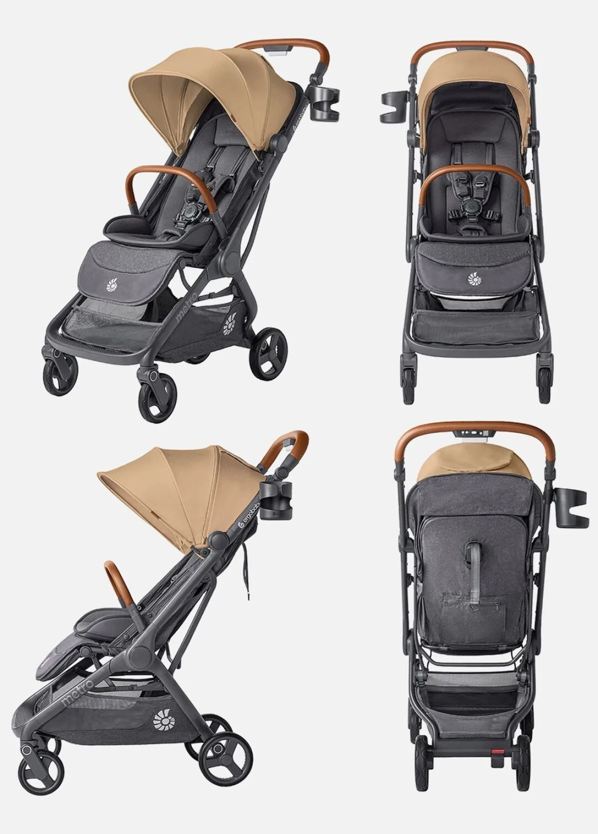 Ergobaby Rejseklapvogne*Metro 3 Deluxe Klapvogn, Camel Beige