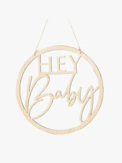 GingerRay Interiør*Ginger Ray Træskilt, Hey Baby Flerfarvet