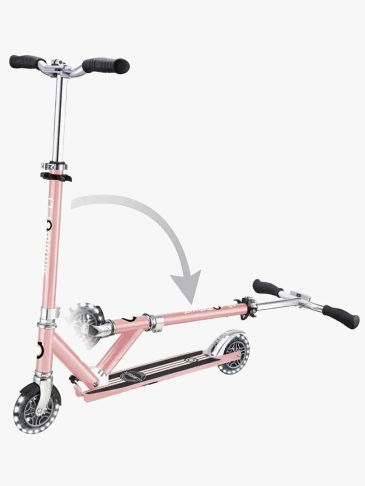 Globber Flow Element Lights Chrome Finish Løbehjul, Rose Gold