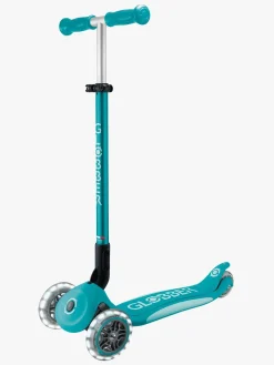 Globber Løbehjul>Primo Sammenklappelig Plus Lights V2 Trehjulet Løbehjul, Aqua blå