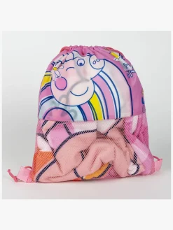 PeppaPig Uv & Strand*Gurli Gris Håndklæde Gymnastikpose & Kasket Sæt, Pink