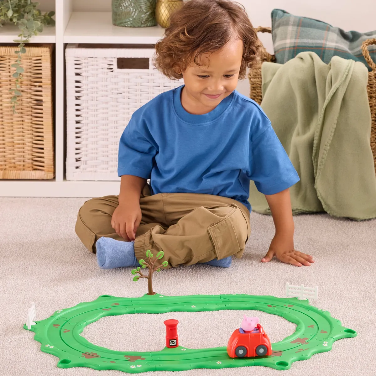 PeppaPig Legetøjsbiler & -Fartøjer*Gurli Gris Whizz Around Racerbane Rød Bil