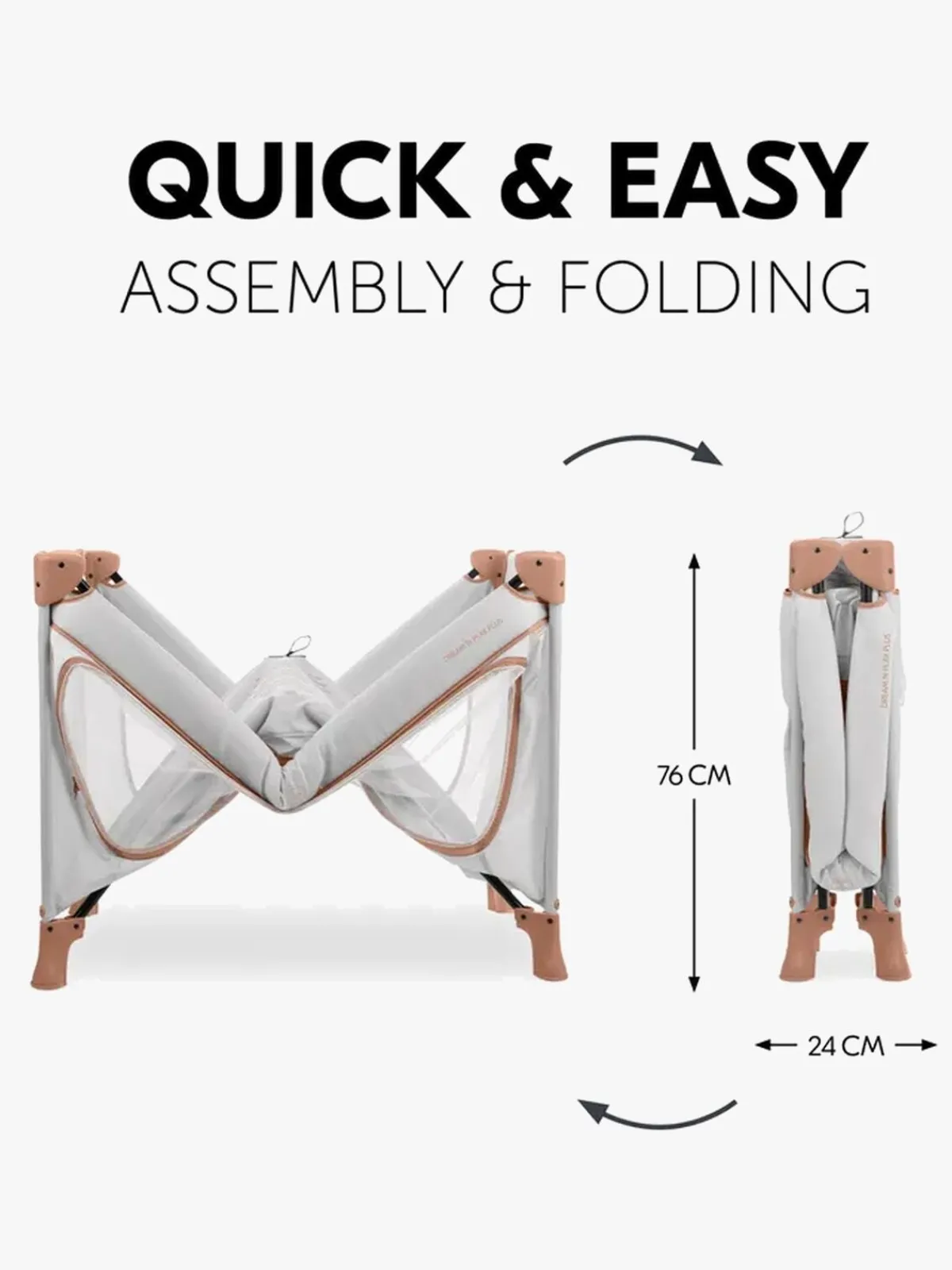 Børn Hauck Børnesenge & Tilbehør>Dream N Play Plus Weekendseng, Dusty Cork