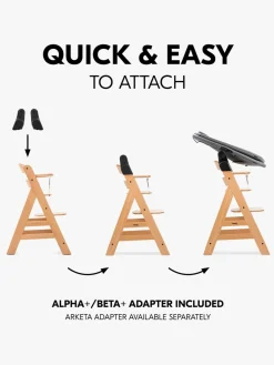 Hauck 3-i-1 Skråstol til Højstol, Dark Grey Melange