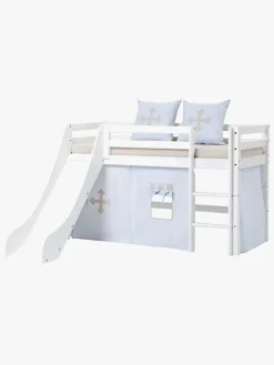 Hoppekids Børnesenge & Tilbehør*ECO Dream Halvhøj Seng med Rutsjebane og Stige 90x200, Hvid