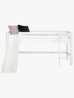 Hoppekids Børnesenge & Tilbehør*ECO Dream Halvhøj Seng med Rutsjebane og Stige 70x170, Hvid
