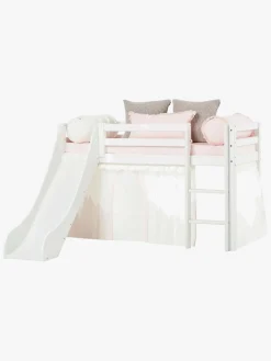 Hoppekids Børnesenge & Tilbehør*ECO Dream Halvhøj Seng med Rutsjebane og Stige 70x170, Hvid