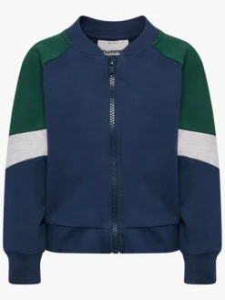 Hummel Overdele*Loose Block Mini Full-Zip Trøje, Dress Blues