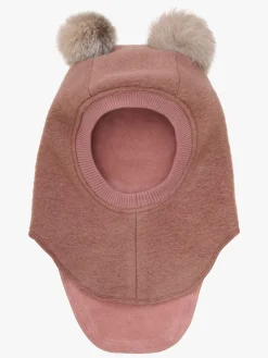 Huttelihut Tilbehør|Uldtøj*Elefanthue i Uld med Pomponer, Burlwood