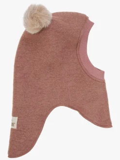 Huttelihut Tilbehør|Uldtøj*Elefanthue i Uld med Pomponer, Burlwood