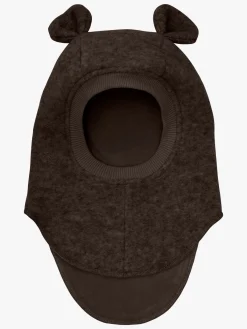 Børn Huttelihut Tilbehør|Uldtøj>Elefanthue i Uld, Dark Brown Melange