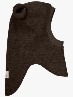 Børn Huttelihut Tilbehør|Uldtøj>Elefanthue i Uld, Dark Brown Melange