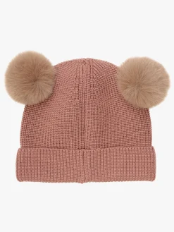 Børn Huttelihut Uldtøj|Tilbehør>Hue Merinould med Pomponer, Burlwood