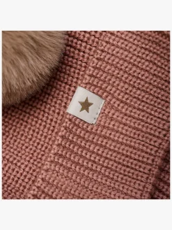 Børn Huttelihut Uldtøj|Tilbehør></noscript>Hue Merinould med Pomponer, Burlwood