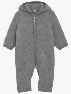 Børn Huttelihut Heldragter|Uldtøj>Pram Ulddragt, Medium Grey Melange