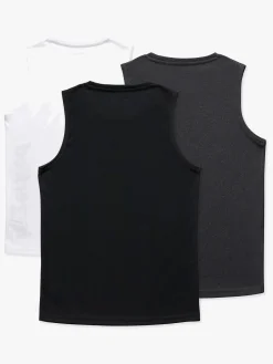 Hyperfied Bounce Tank Top 3-pak, Black/Grey Melange/White