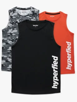 Hyperfied Sportstøj>Bounce Tank Top 3-pak, Black/Camo Black/Koi