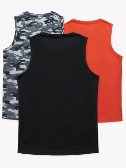 Hyperfied Sportstøj>Bounce Tank Top 3-pak, Black/Camo Black/Koi