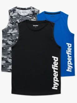 Hyperfied Sportstøj>Bounce Tank Top 3-pak, Black/Camo Black/Blue