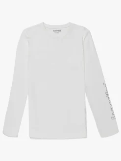 Hyperfied Jersey Logo Long Sleeve Top, Snow White