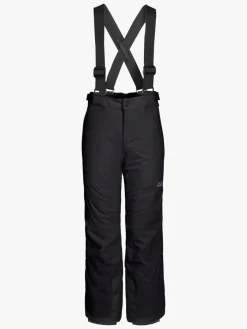 Børn JackWolfskin Jack Wolfskin Powder Mountain Overtræksbukser, Black