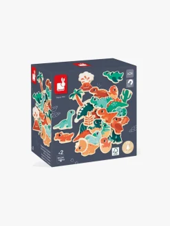 Janod Byggesæt & Lego*Dino Træ Magneter 24 Brikker Flerfarvet