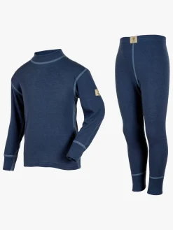 Børn Janus Skiundertøj Merinould, Blå