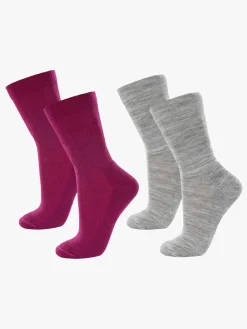 Børn Janus Undertøj>Uldstrømper Merinomix 2-pak, Dark purple