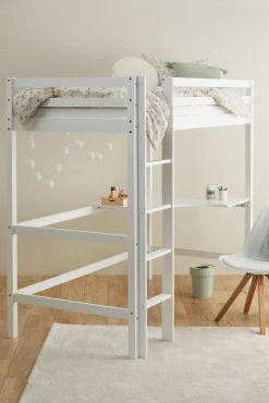 JLY Børnesenge & Tilbehør*SOFIA Højseng m. Skrivebord 90x190, Hvid