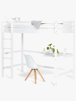 JLY Børnesenge & Tilbehør*SOFIA Højseng m. Skrivebord 90x190, Hvid