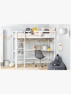 JLY Børnesenge & Tilbehør*SOFIA Højseng m. Skrivebord 90x190, Hvid
