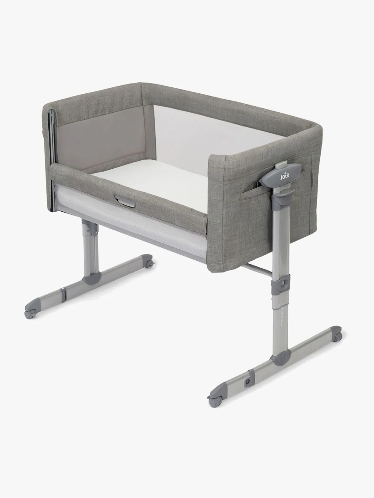 Børn Joie Børnesenge & Tilbehør>Roomie Glide Bedside Crib og Weekendseng, Foggy Gray
