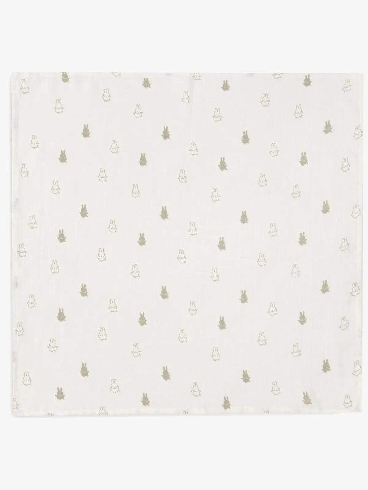 Jollein Stofbleer, Nusseklude & Babytæpper*Happy Miffy Tæppe/ Stofble i Musselin 3-pak, Olive Green Grøn/Beige