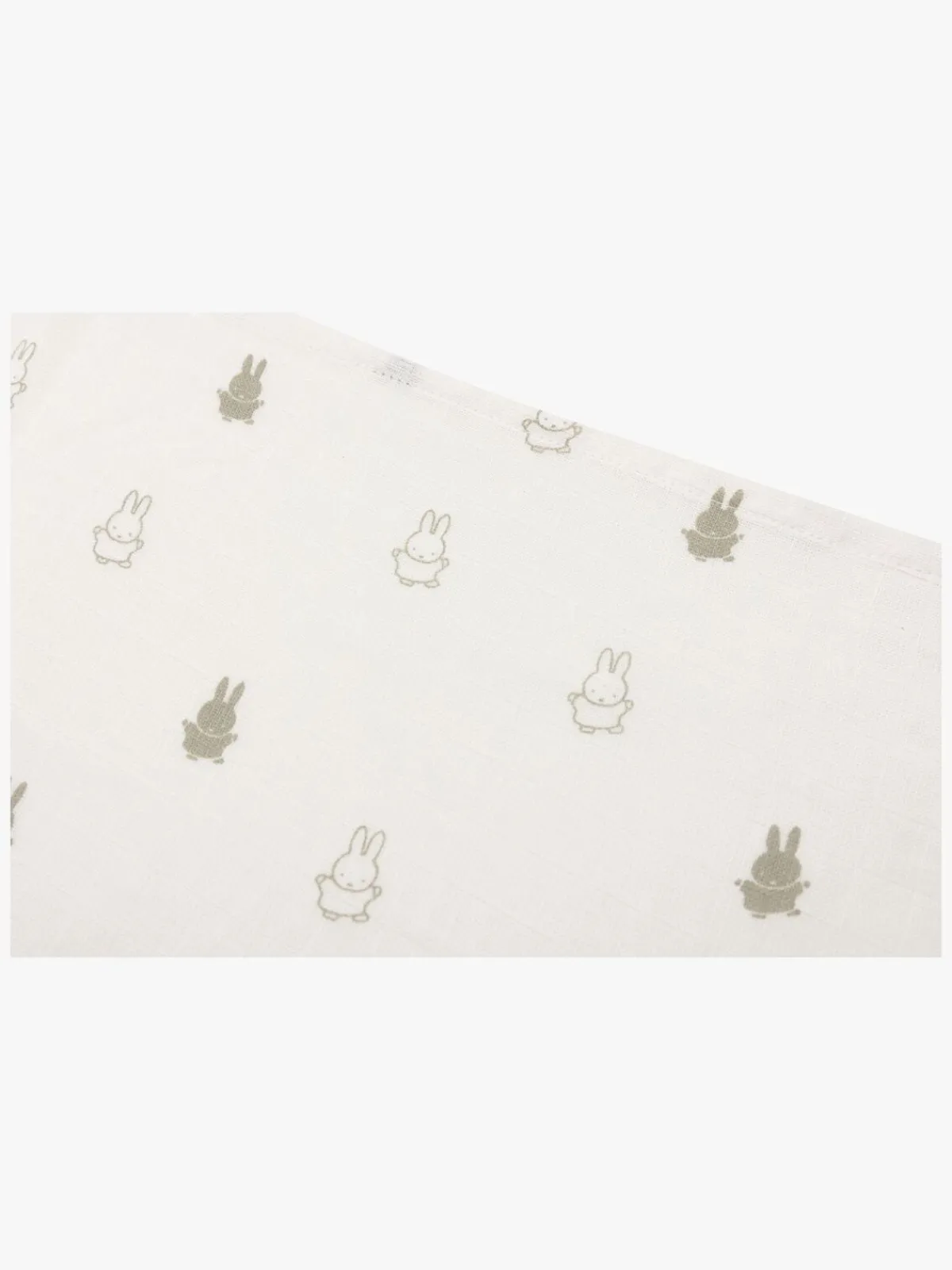 Jollein Stofbleer, Nusseklude & Babytæpper*Happy Miffy Tæppe/ Stofble i Musselin 3-pak, Olive Green Grøn/Beige