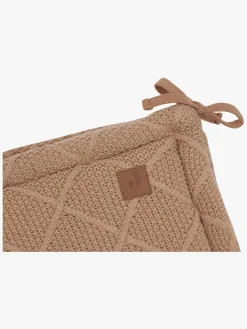 Jollein Sengetøj* Strikket Sengerand Ternet Mønster 180x30, Biscuit Brun