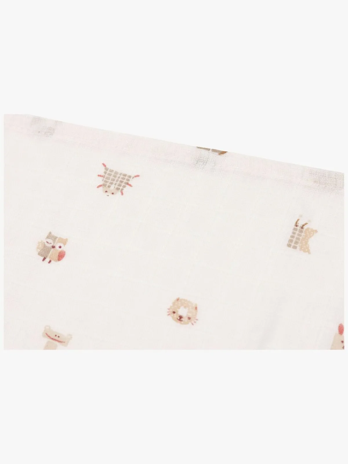 Jollein Tæppe/ Stofble i Musselin 70x70 cm 3-pak, Animal Friends