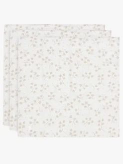 Jollein Tæppe/ Stofble i Musselin 70x70 cm 3-pak, Leafy Dreams