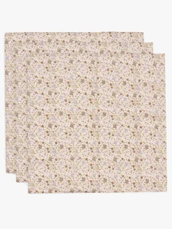 Jollein Stofbleer, Nusseklude & Babytæpper*Tæppe/ Stofble i Musselin 70x70 cm 3-pak, Flower Fairies