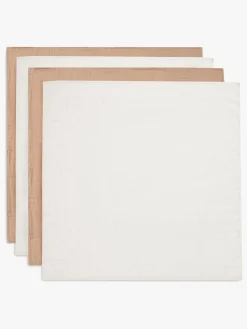 Jollein Stofbleer, Nusseklude & Babytæpper*Tæppe/ Stofble i Musselin 4-pak, Biscuit/Ivory