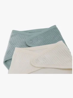 Jollein Velvet Rib Bandana Savlemække 2-pak, Sea Green/Ivory