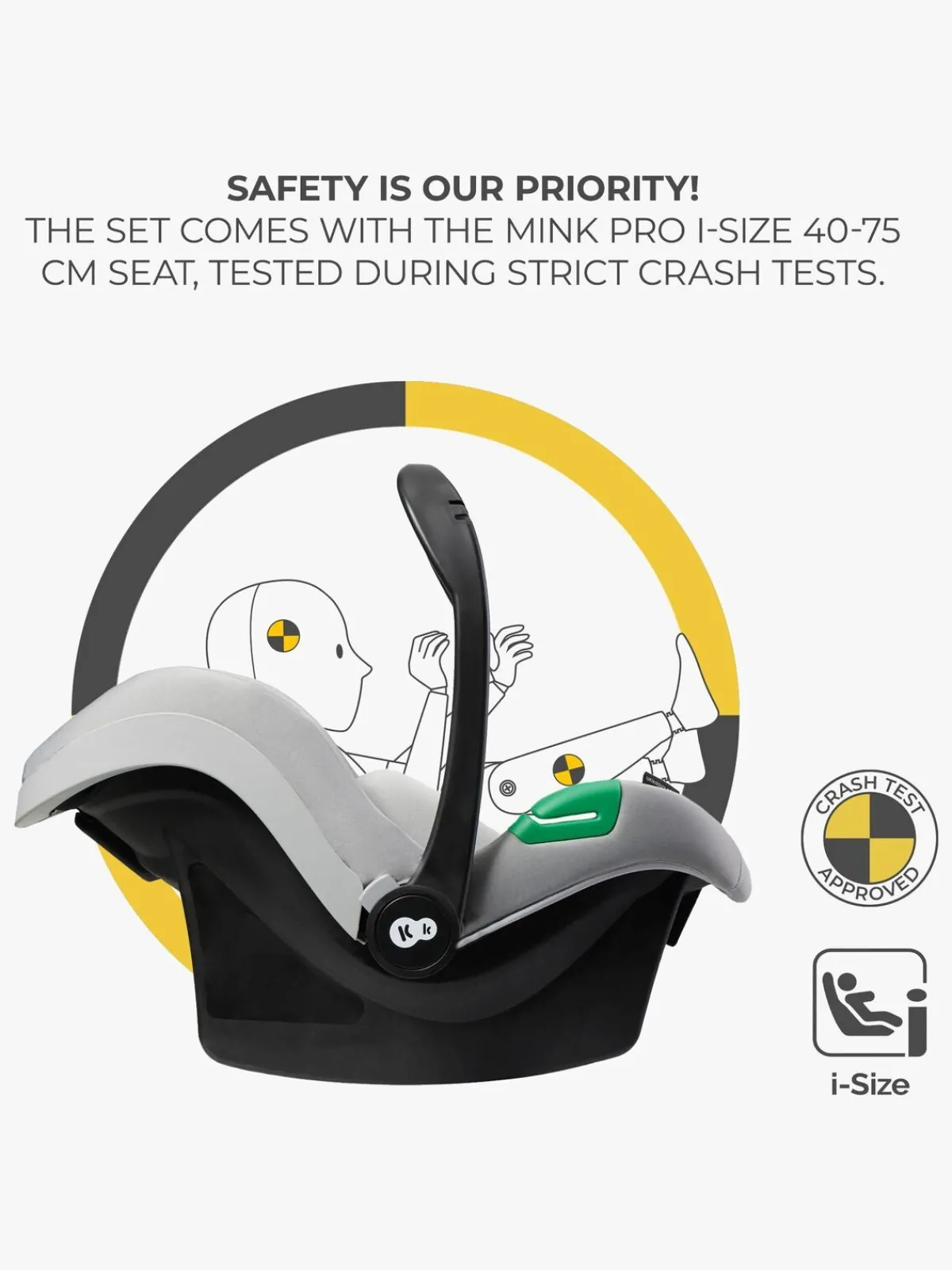 Kinderkraft Duo- & Kombivogne*ESME PRO 3-in-1 Duovogn Travelsystem, Moonlight Grey Grå