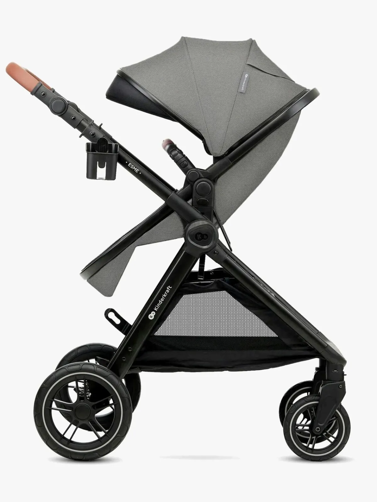 Kinderkraft Duo- & Kombivogne*ESME PRO 3-in-1 Duovogn Travelsystem, Moonlight Grey Grå