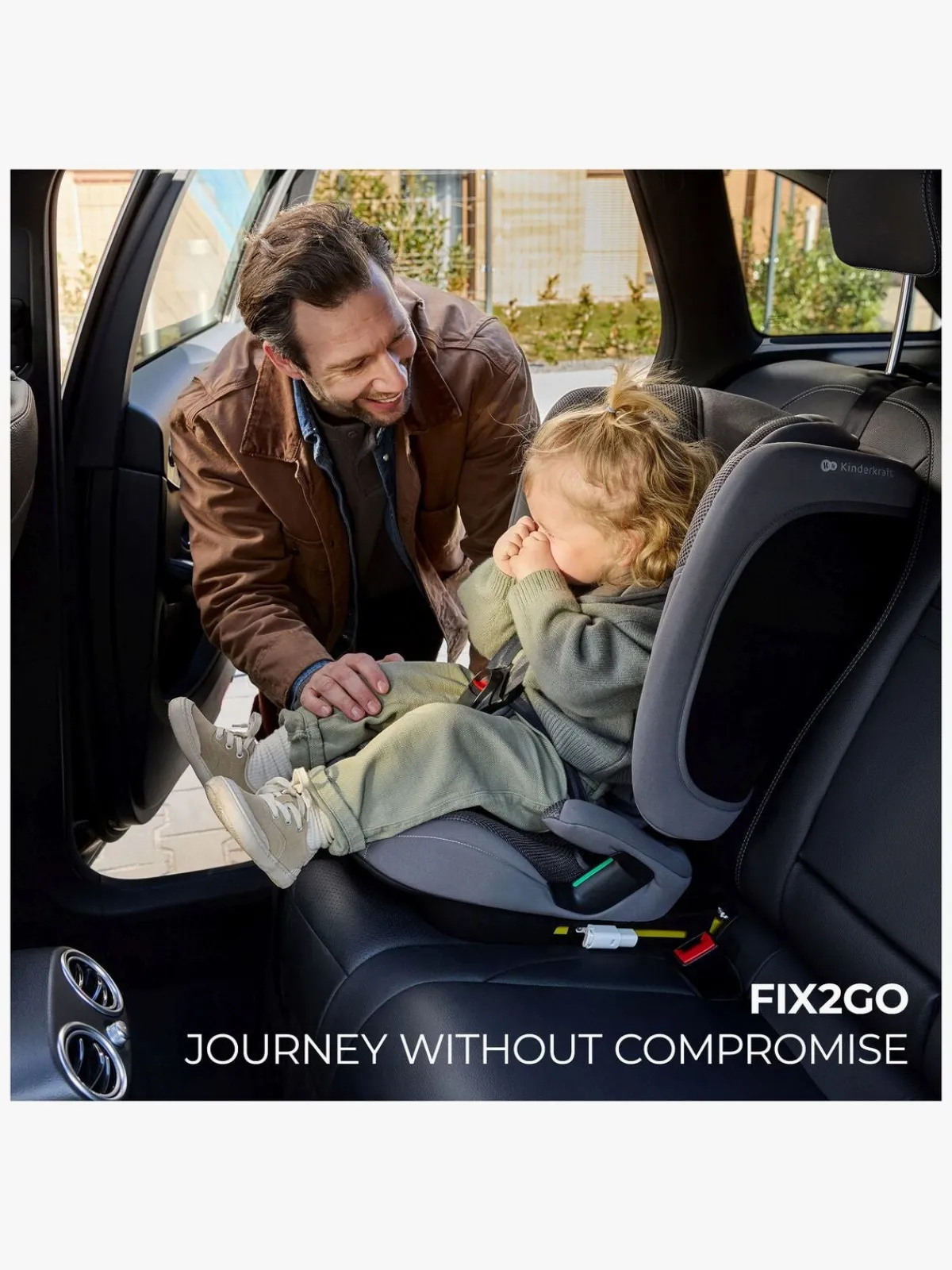 Kinderkraft Autostole 9-36 Kg*FIX2GO i-Size Autostol, Grey Grå