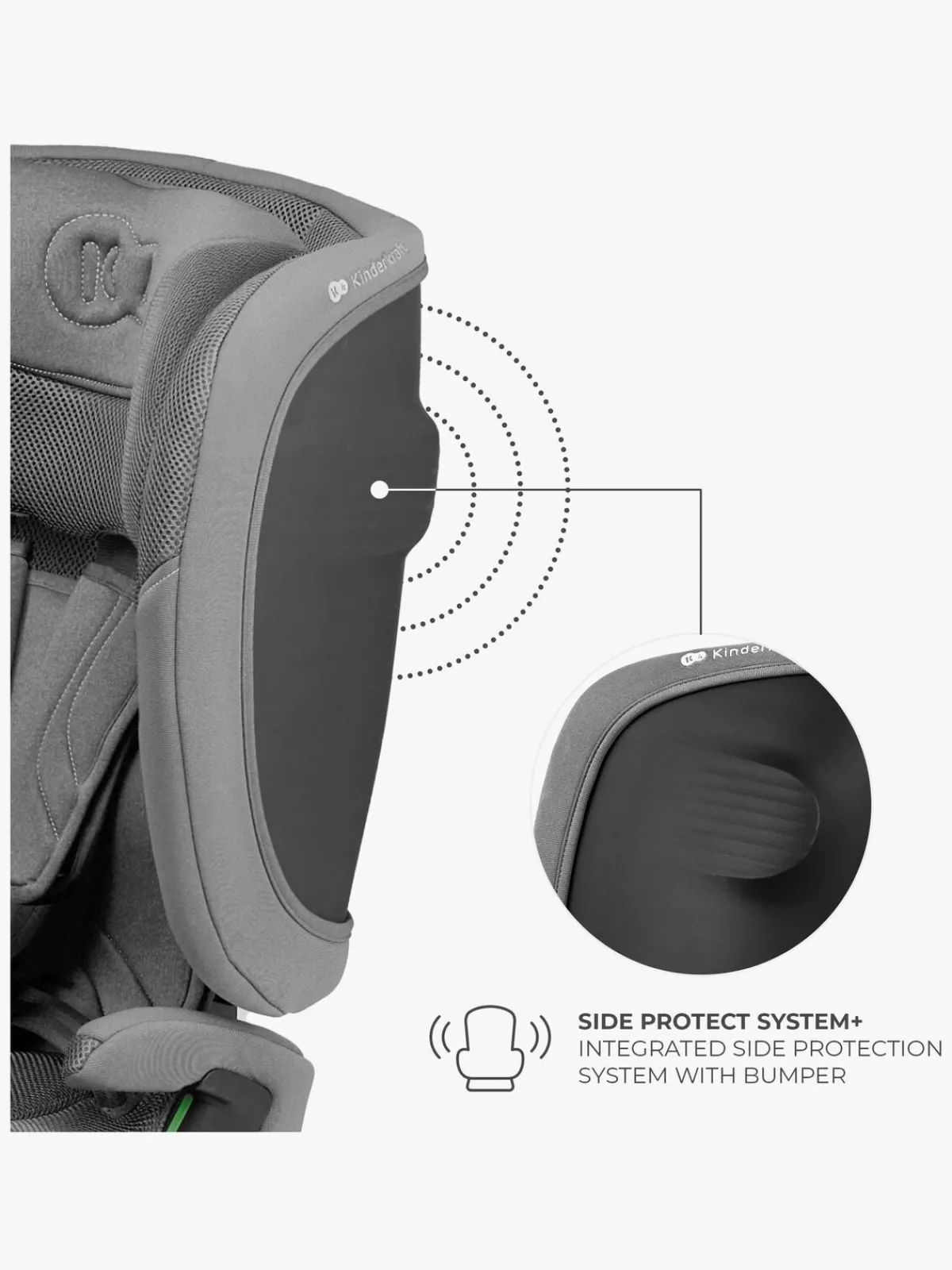 Kinderkraft Autostole 9-36 Kg*FIX2GO i-Size Autostol, Grey Grå
