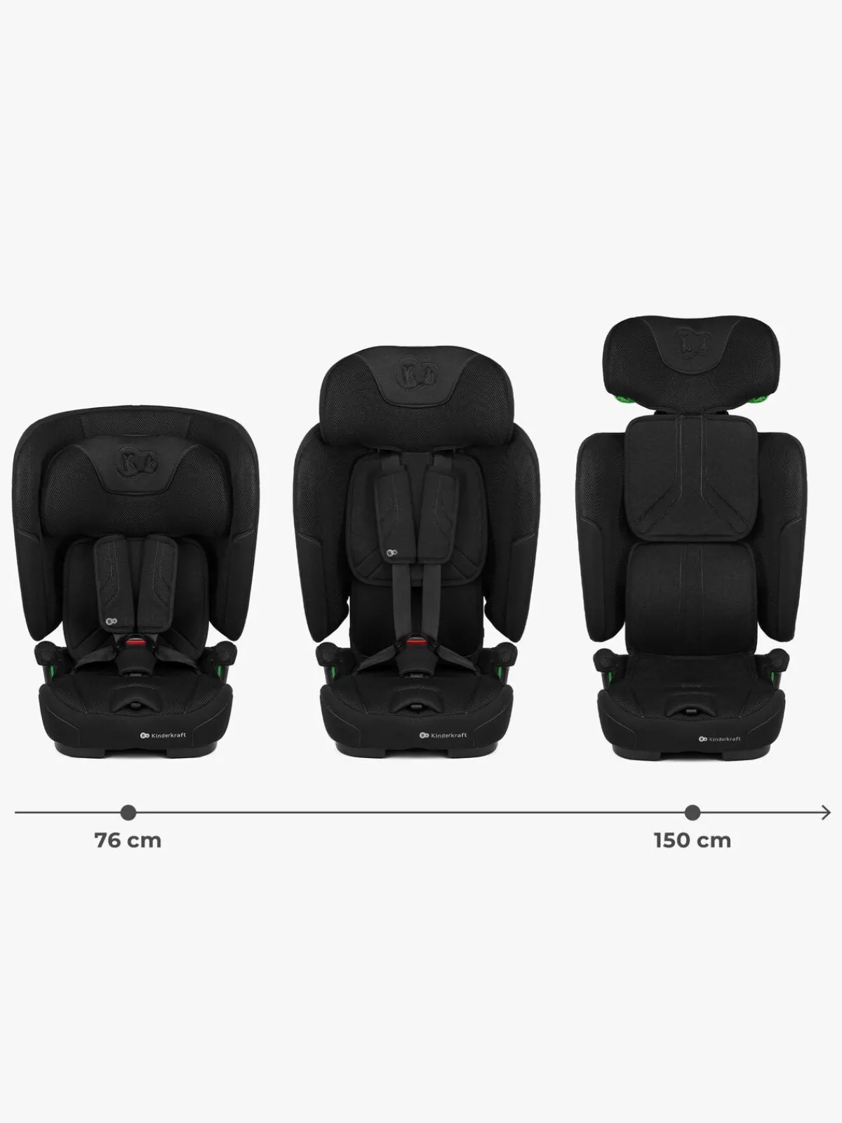 Kinderkraft Autostole 9-36 Kg*FIX2GO i-Size Autostol, Black Sort