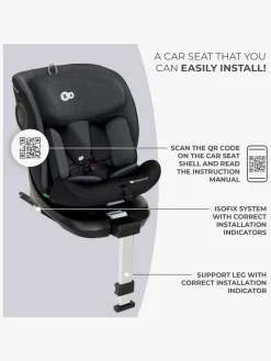 Kinderkraft Autostole 9-36 Kg*I-360 i-Size Autostol, Black Sort