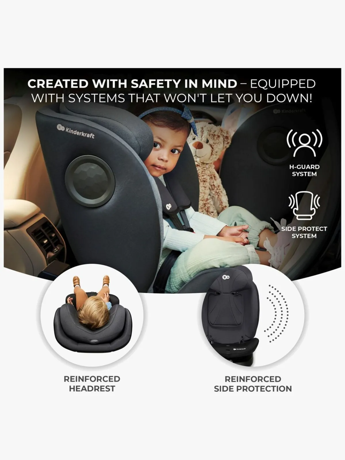 Kinderkraft Autostole 9-36 Kg*I-360 i-Size Autostol, Black Sort