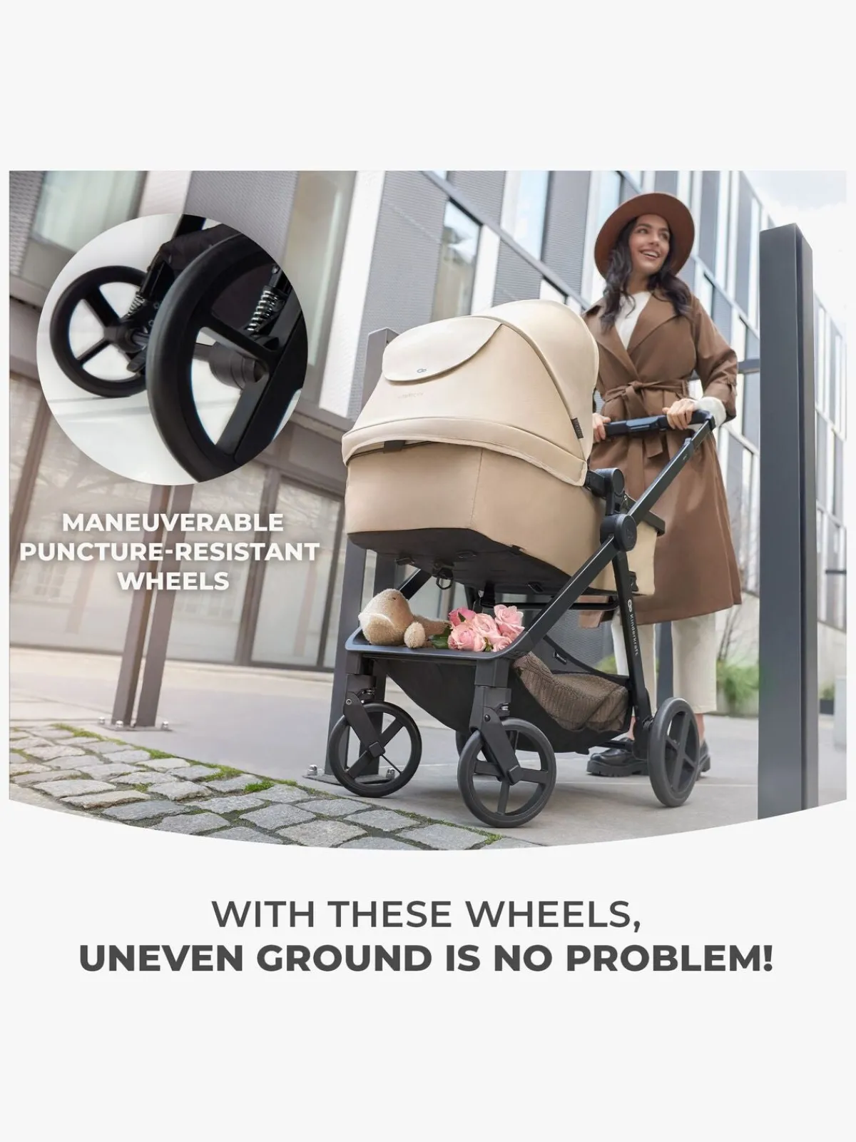 Kinderkraft Duo- & Kombivogne*3-i-1 NEWLY Kombivogn Travelsystem, Classic Black Sort