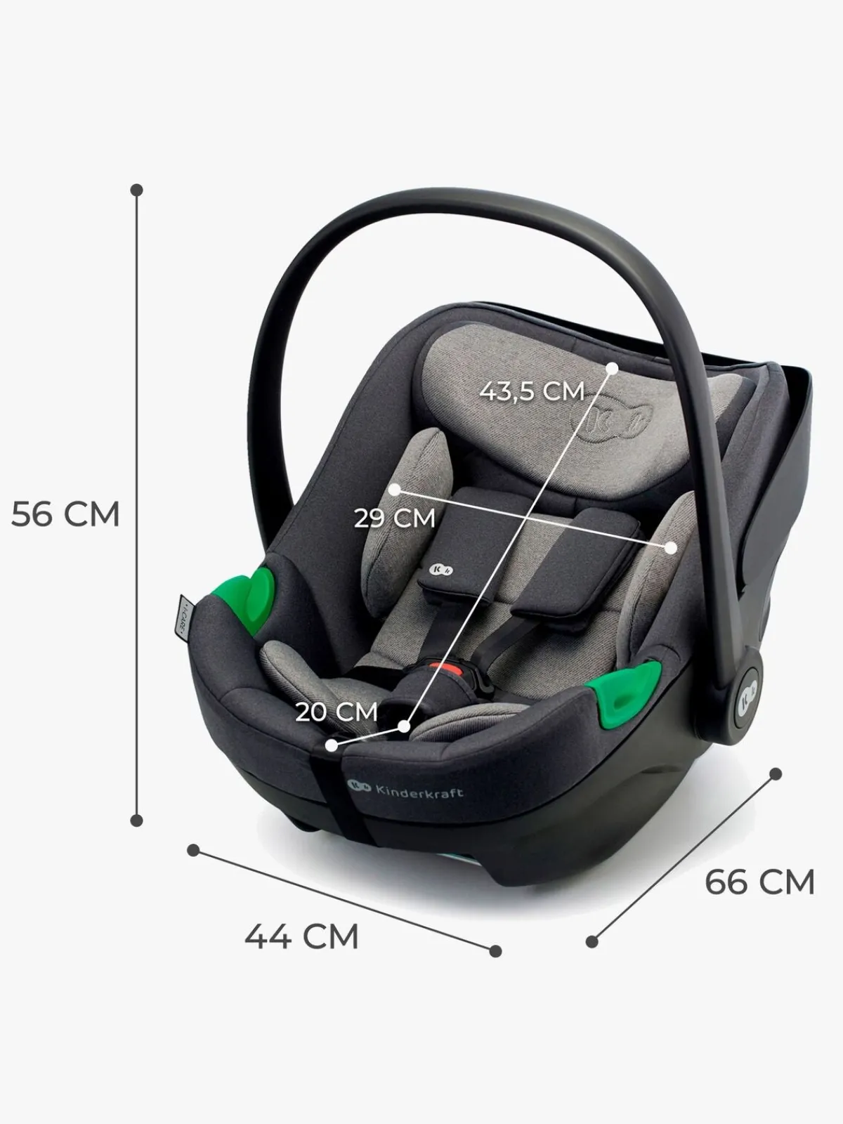 Kinderkraft Autostole 0-13 Kg>I-CARE i-Size Autostol Baby, Cool Grey