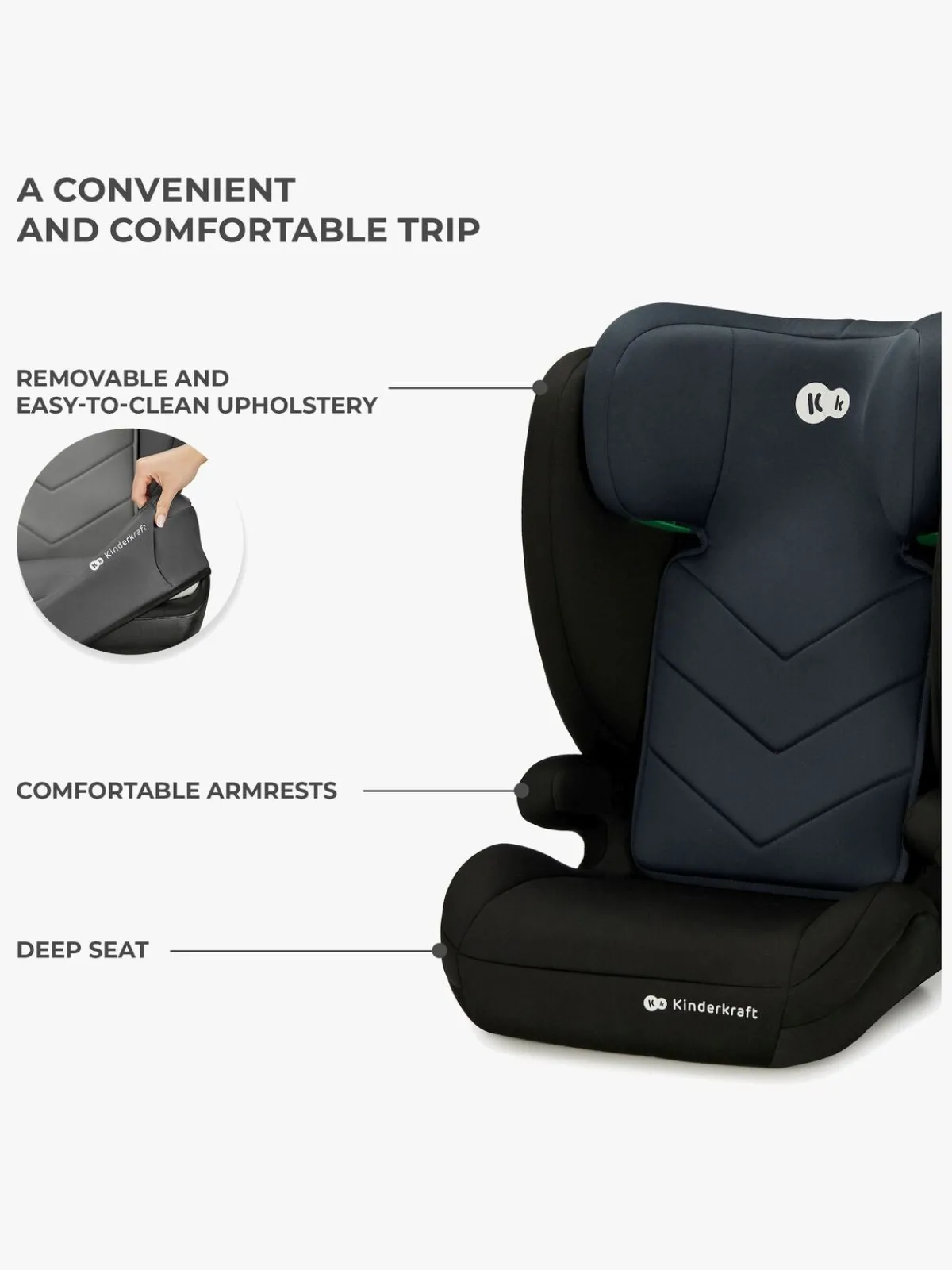 Kinderkraft Autostole 15-36 Kg*I-SPARK i-Size Autostol, Black Sort